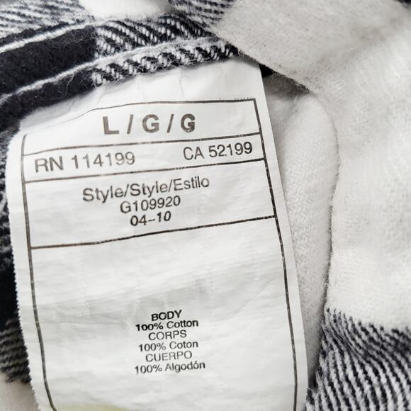 Quicksilver Black and White Plaid Collared Casual Button Up Shirt Men’s Size L - Picture 6 of 6